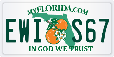 FL license plate EWIS67