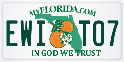 FL license plate EWIT07