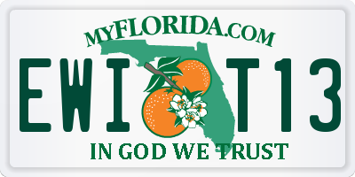 FL license plate EWIT13