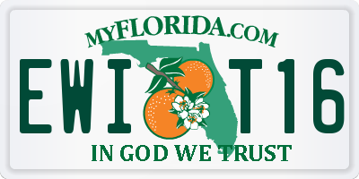 FL license plate EWIT16