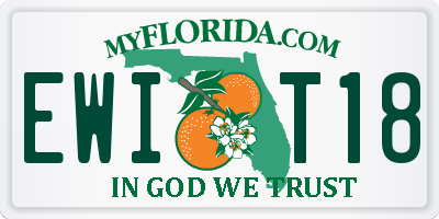 FL license plate EWIT18