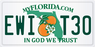 FL license plate EWIT30