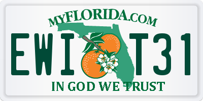FL license plate EWIT31