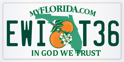 FL license plate EWIT36