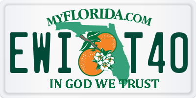 FL license plate EWIT40