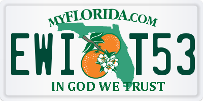 FL license plate EWIT53
