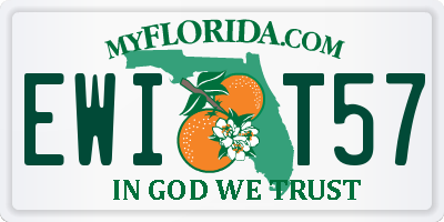 FL license plate EWIT57