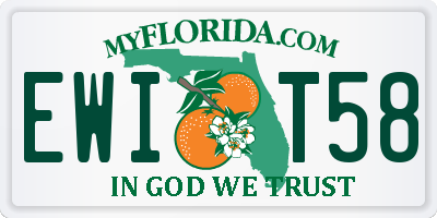 FL license plate EWIT58