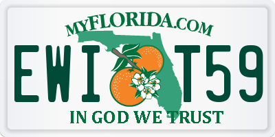 FL license plate EWIT59