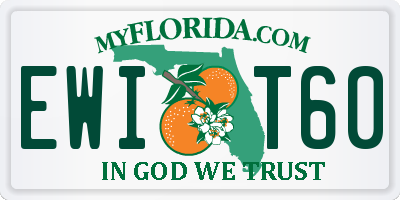 FL license plate EWIT60