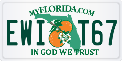 FL license plate EWIT67