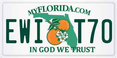 FL license plate EWIT70