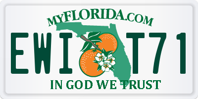 FL license plate EWIT71