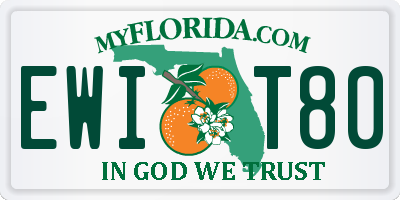 FL license plate EWIT80