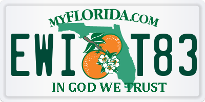 FL license plate EWIT83
