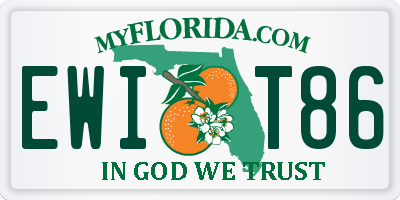 FL license plate EWIT86
