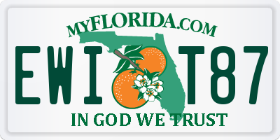 FL license plate EWIT87