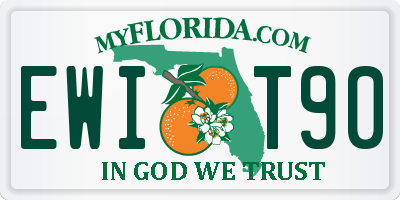 FL license plate EWIT90