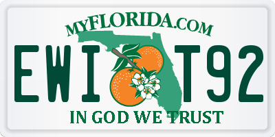 FL license plate EWIT92