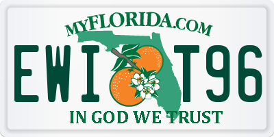 FL license plate EWIT96