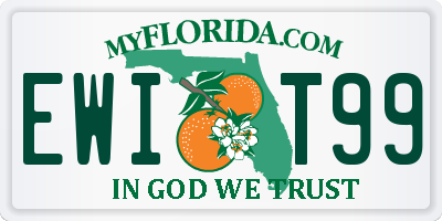 FL license plate EWIT99