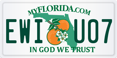 FL license plate EWIU07