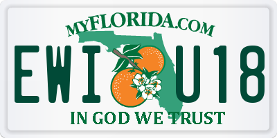 FL license plate EWIU18