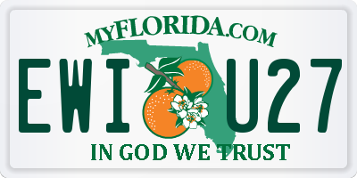 FL license plate EWIU27
