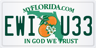 FL license plate EWIU33