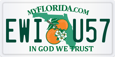 FL license plate EWIU57