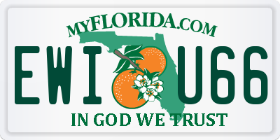 FL license plate EWIU66