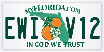 FL license plate EWIV12