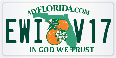 FL license plate EWIV17