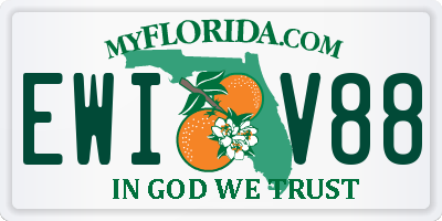 FL license plate EWIV88