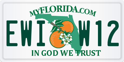 FL license plate EWIW12