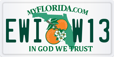 FL license plate EWIW13