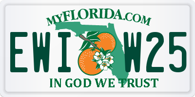 FL license plate EWIW25