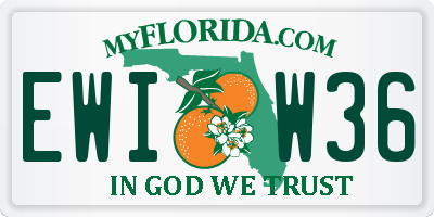 FL license plate EWIW36