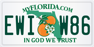 FL license plate EWIW86