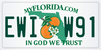 FL license plate EWIW91