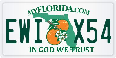 FL license plate EWIX54