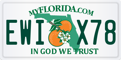 FL license plate EWIX78
