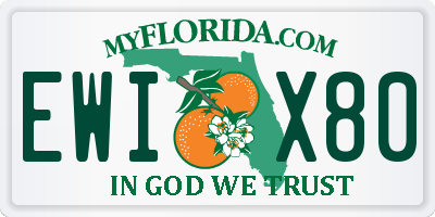FL license plate EWIX80