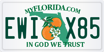 FL license plate EWIX85
