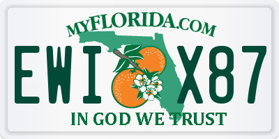 FL license plate EWIX87
