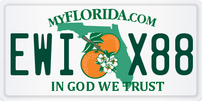 FL license plate EWIX88