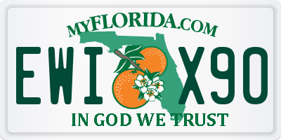 FL license plate EWIX90