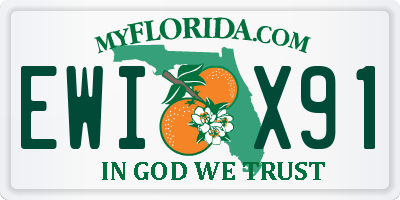 FL license plate EWIX91