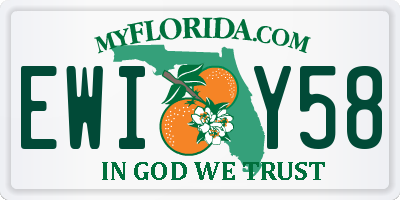 FL license plate EWIY58