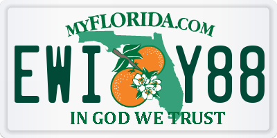 FL license plate EWIY88